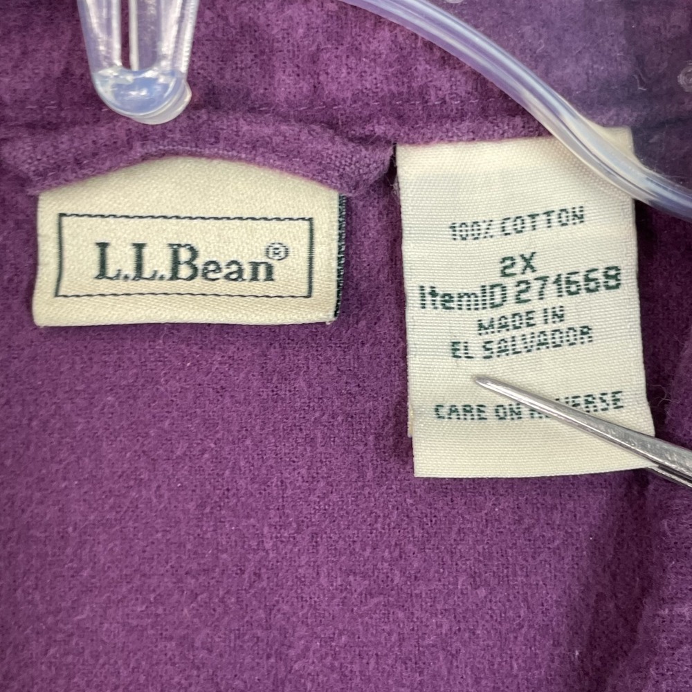 Vintage 90s L.L.Bean Chamois Shirt Womens 2X Long Sleeve Button Up Corpore Retro - Picture 5 of 7